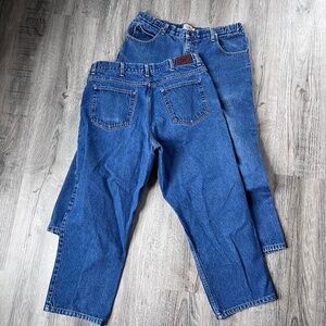 Lot of 2 LL Bean Mens 36x29 Blue Comfort Waist jeans Straight Denim